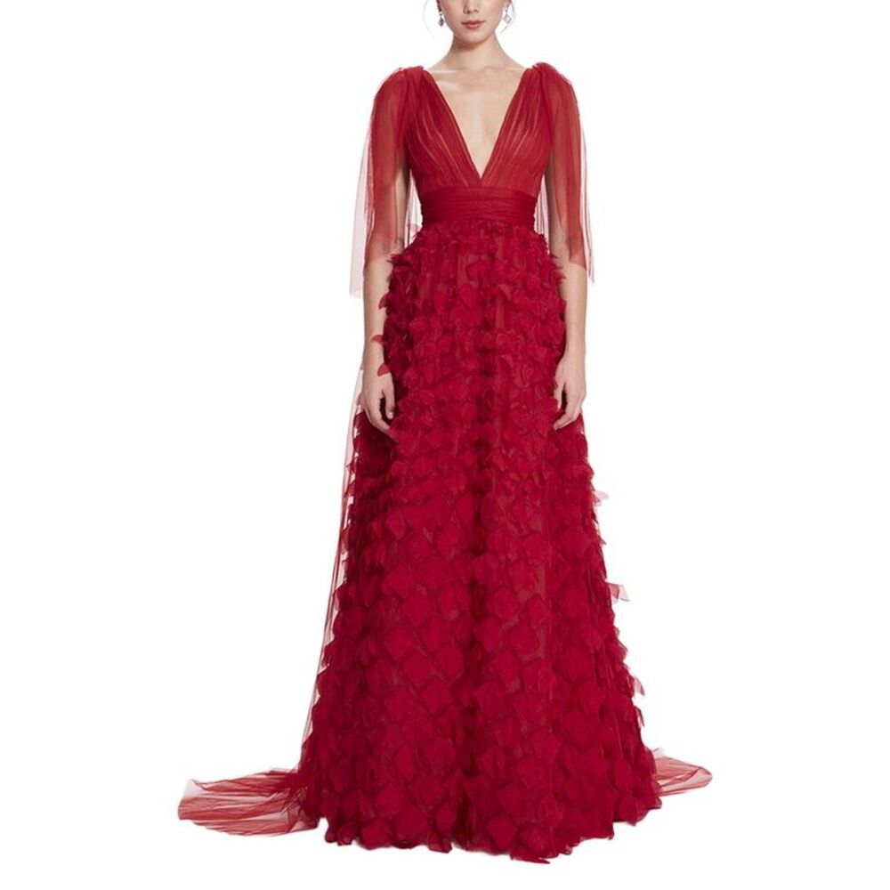 Marchesa Notte Womens  Gown, Red